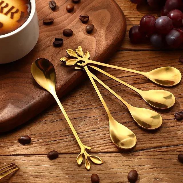 قاشق چای برگ طلایی 6عددی