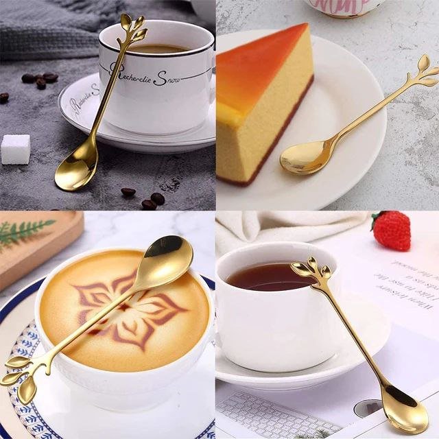 قاشق چای برگ طلایی 6عددی